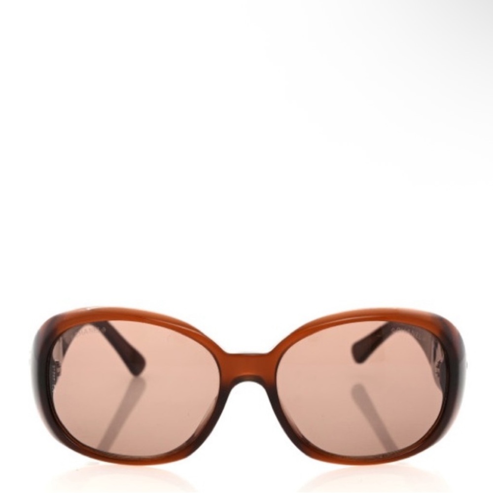 Chanel 5113 538/73 Sunglasses Transparent Brown with Black Camellia Flowers - Picture 8 of 16